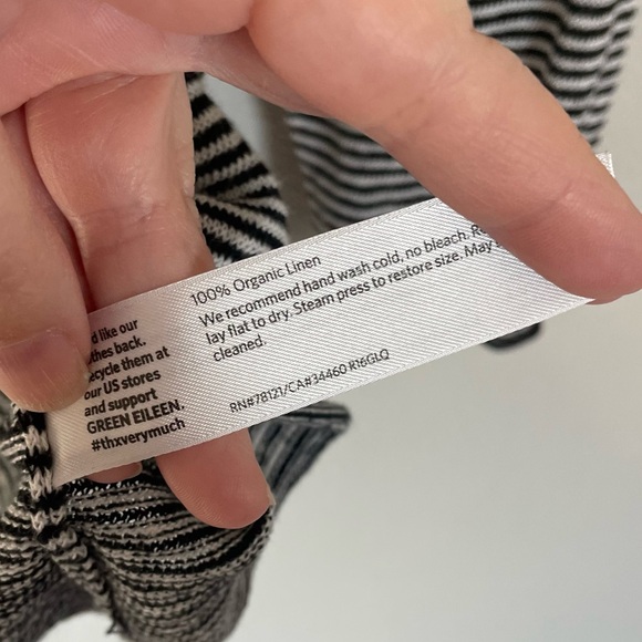 Eileen Fisher 100% Organic Linen Long Sleeve Lightweight Sweater Micro Pocket - Picture 4 of 4